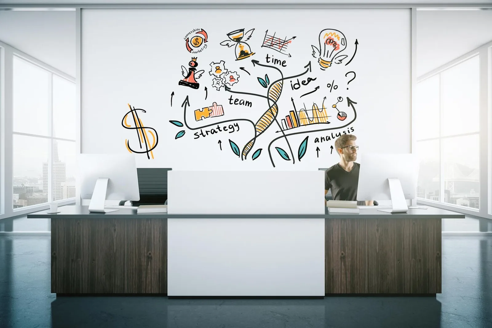 Increase productivity in your office space with inspiring wallpaper