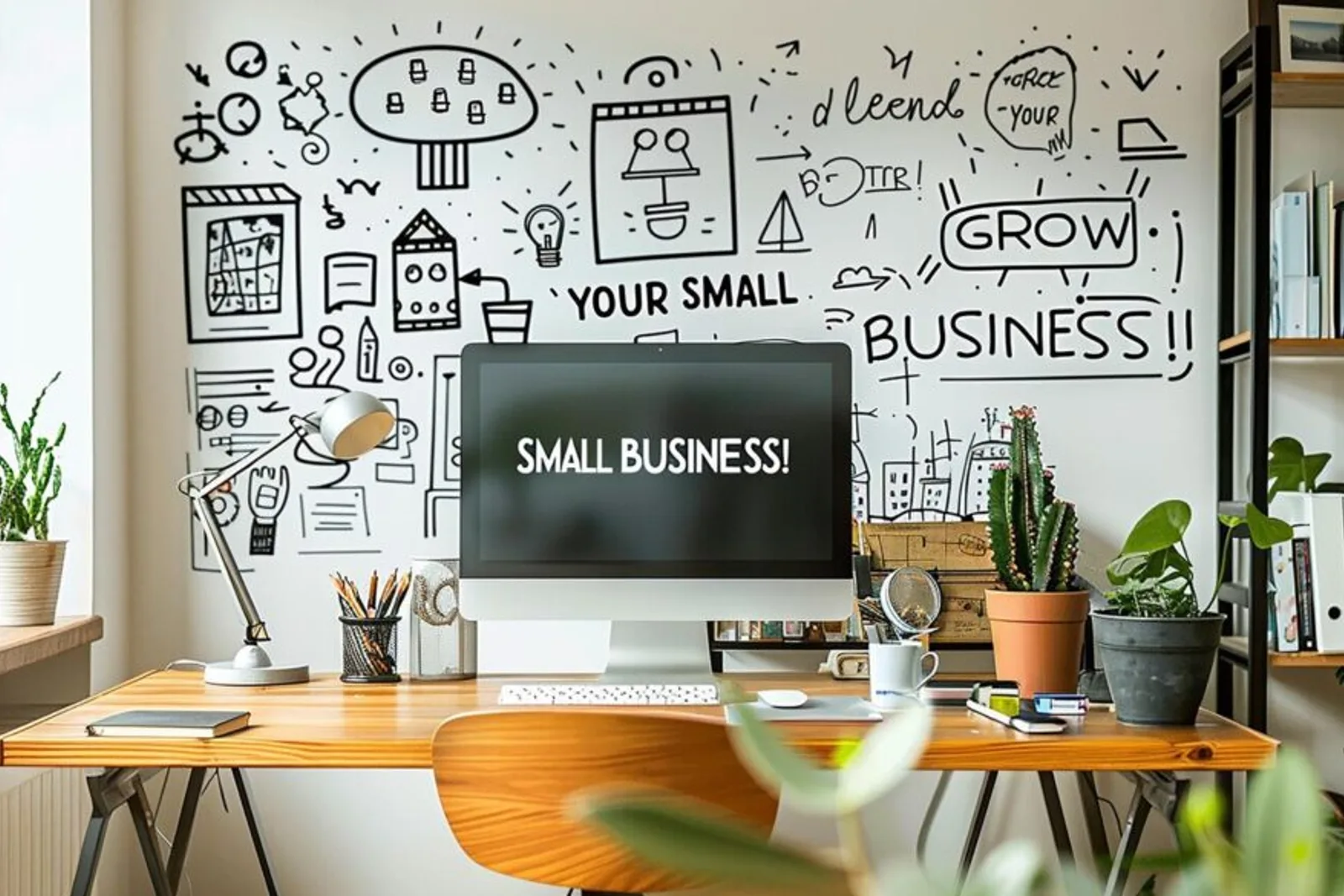 Minimalist Workspace Small Business With Inspirational Decor 1021867 110888