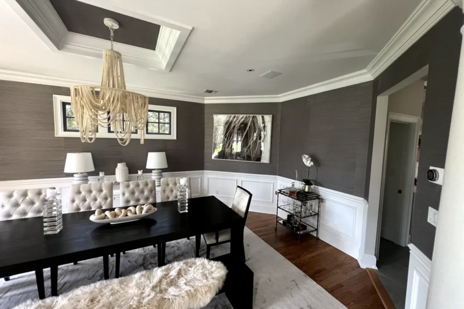 Wallpaper Installed In Dining Room In Nj