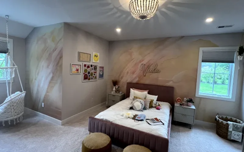 Bedroom wallpaper installation by RCP Wallpaper
