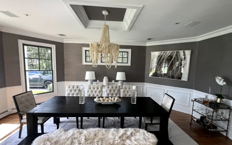Dining room wallpaper installation by RCP Wallpaper