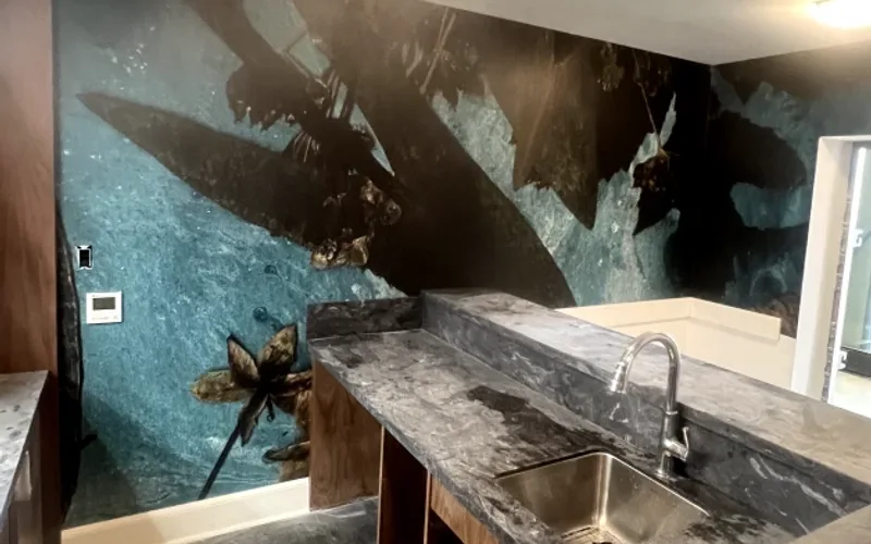 Kitchen wallpaper installation by RCP Wallpaper