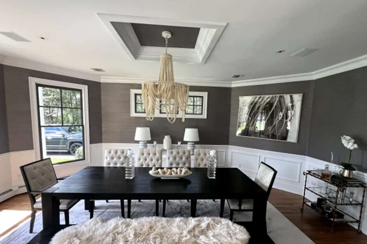 Dining room wall mural wallpaper installation by RCP Wallpaper