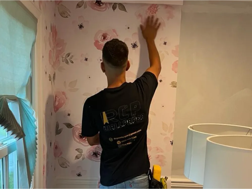 Residential wallpaper installation project by RCP Wallpaper