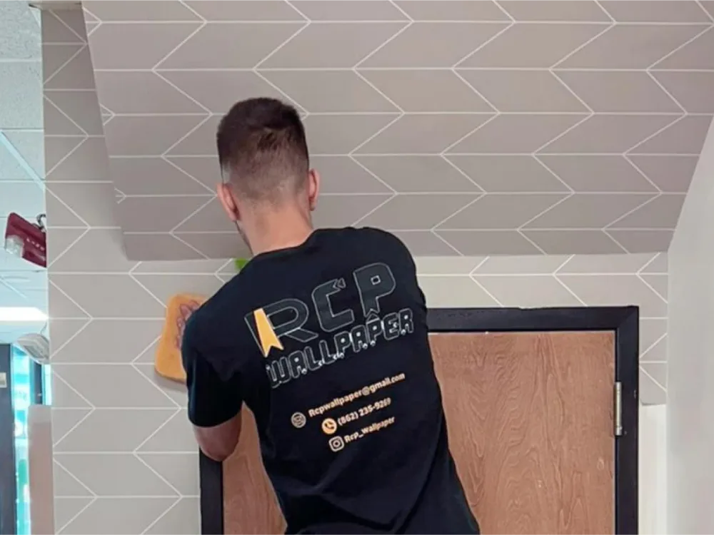 Residential wallpaper installation project by RCP Wallpaper