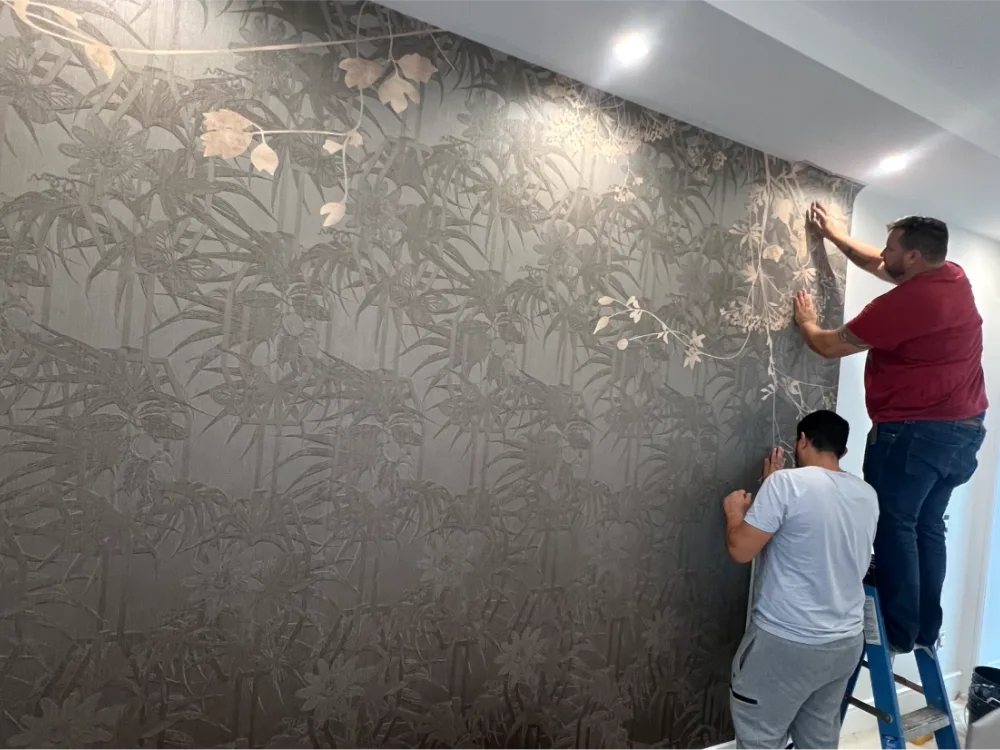 Residential wallpaper installation project by RCP Wallpaper