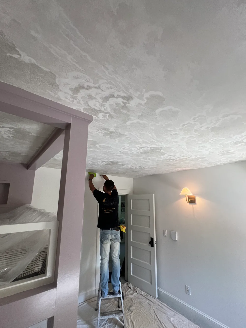 Residential wallpaper installation project by RCP Wallpaper