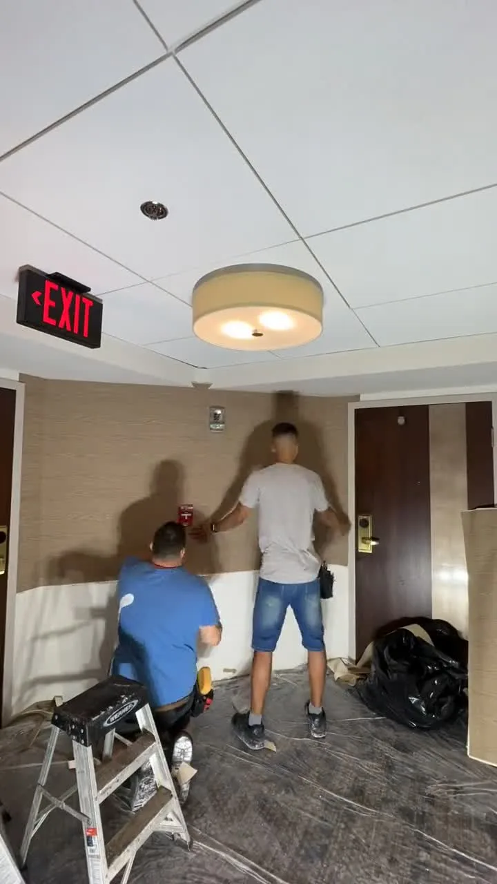 Commercial wallpaper installation in New York