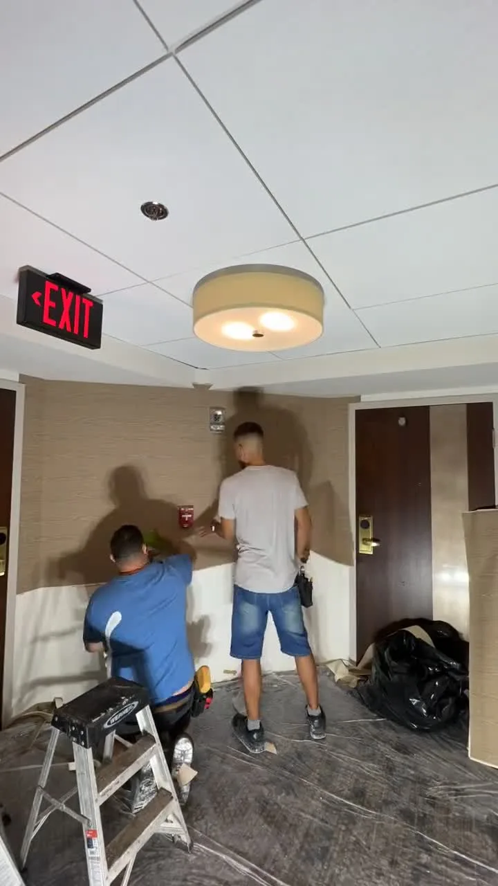 Residential wallpaper installation